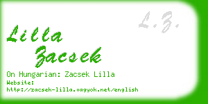 lilla zacsek business card